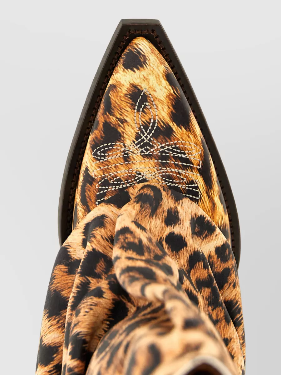 R13 Leather Printed Mid Cowboy Boots