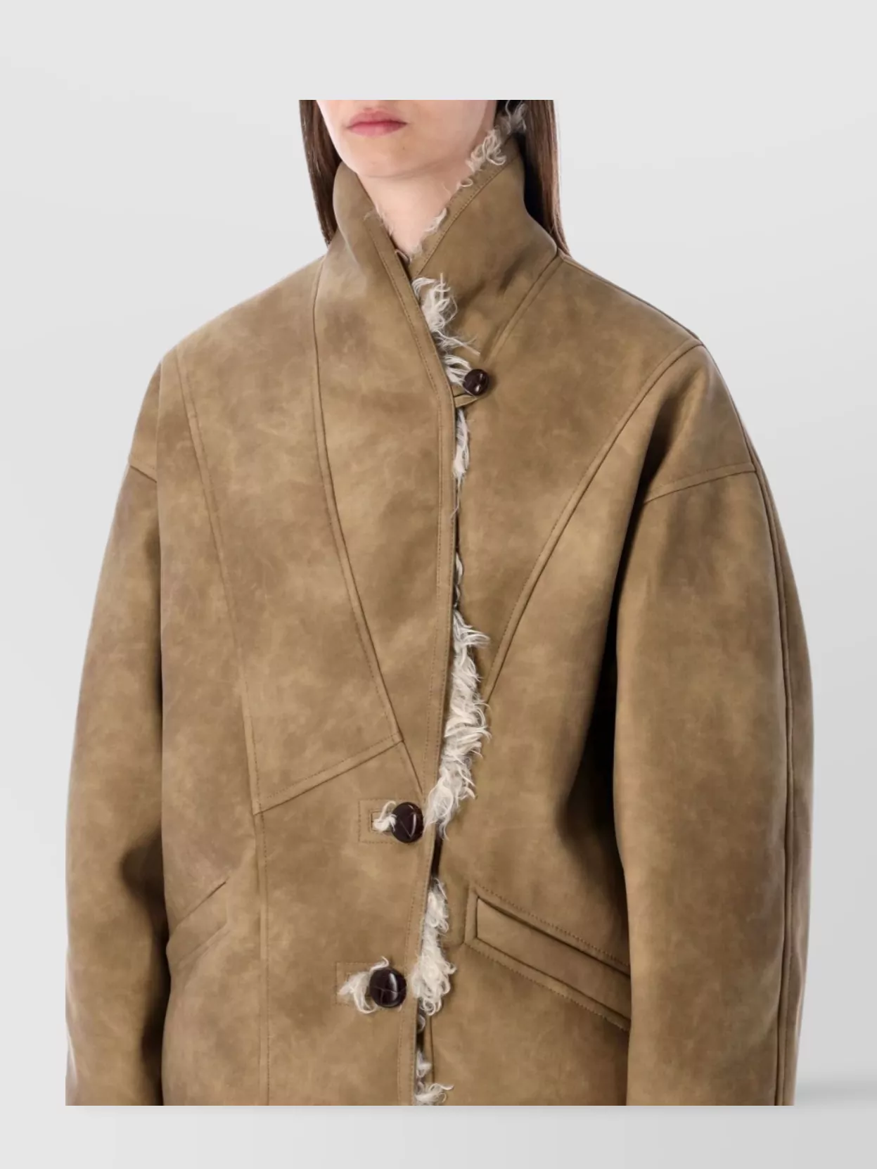 Isabel Marant Etoile Oversized Coat With High Collar And Pockets