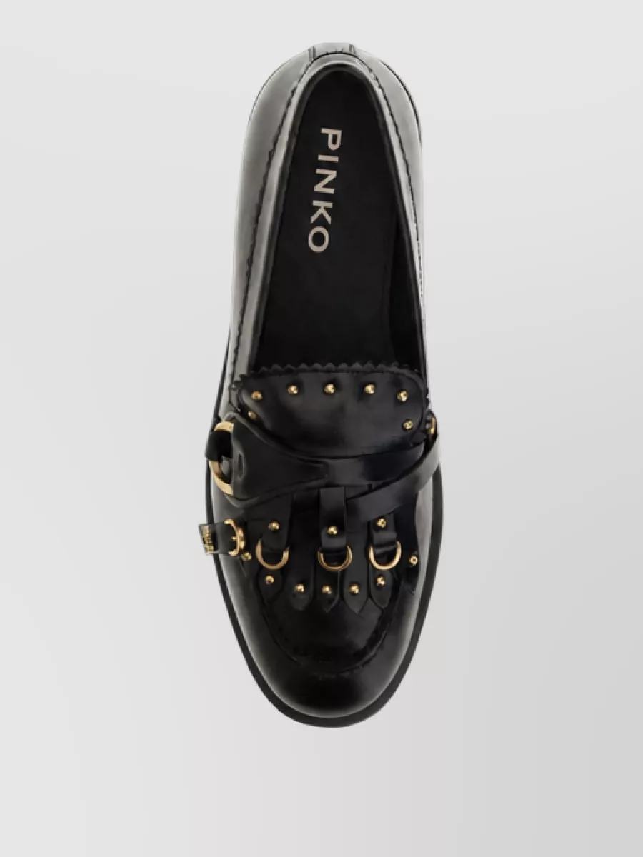 Pinko Calf Leather Slip-On Ballerina Shoes