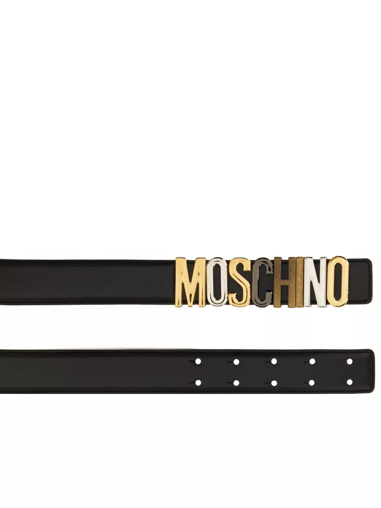 Moschino Adjustable Logo Cinrua Belt With Multi-Tone Buckle