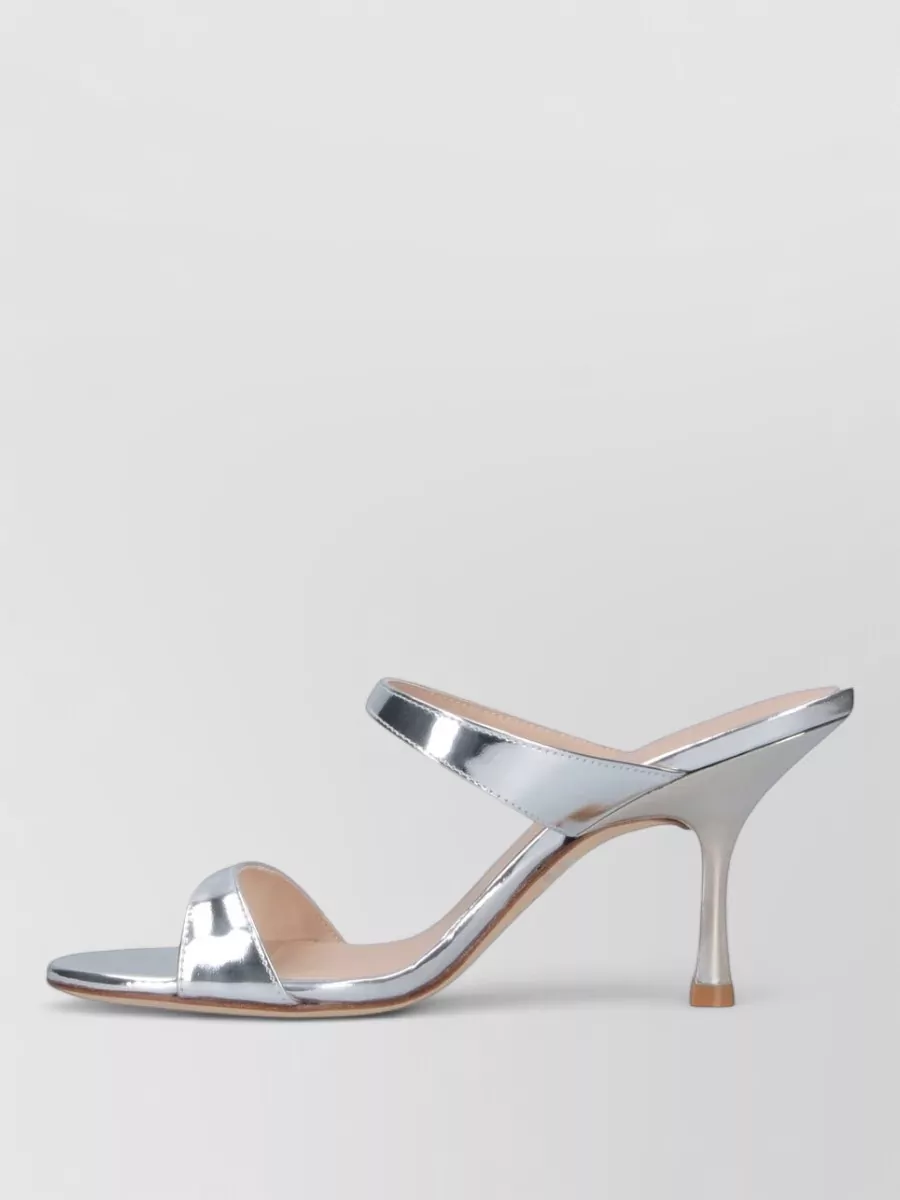 Stuart Weitzman Nudist 85 Metallic Leather Mules