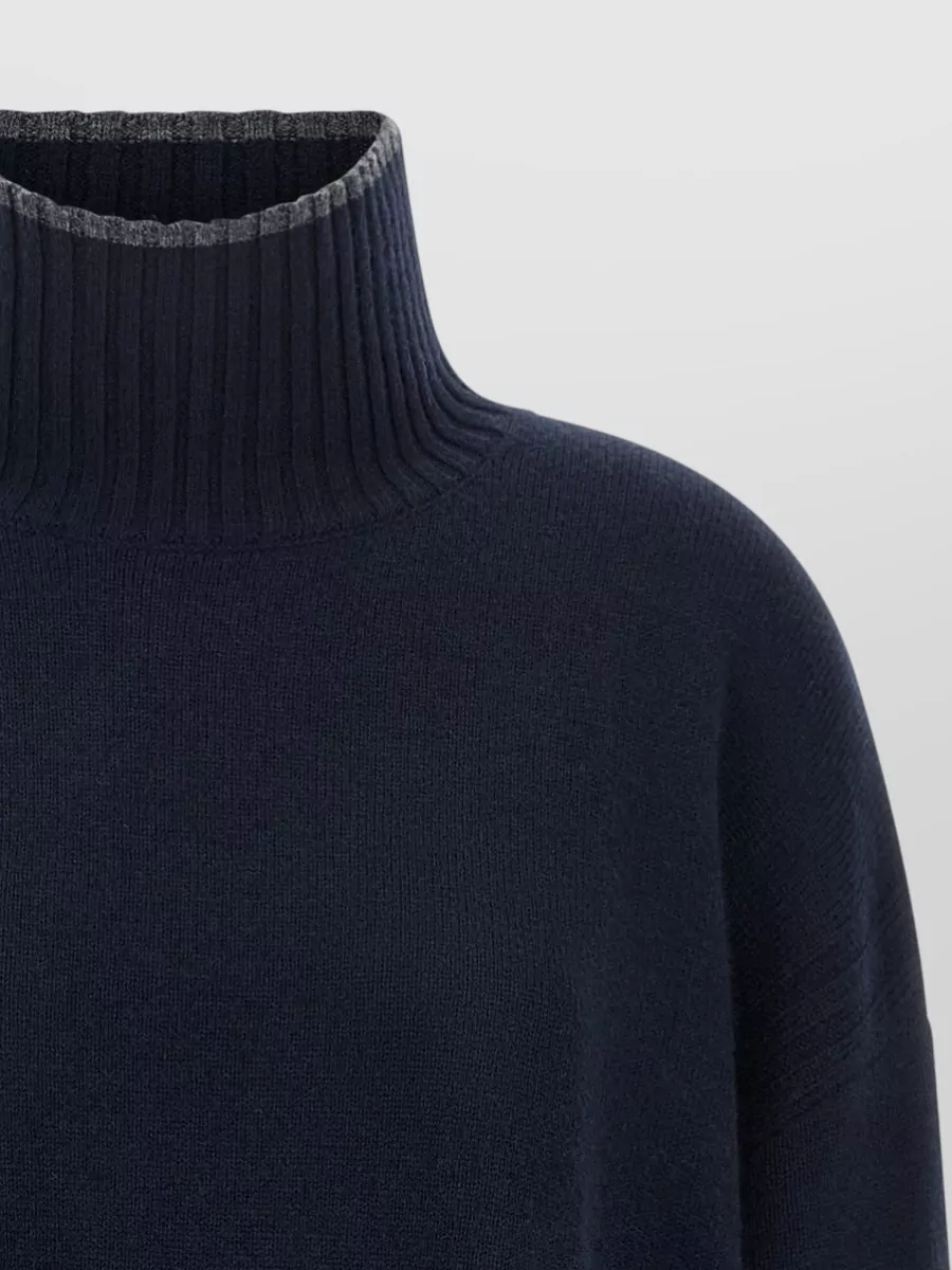 Pinko Cashmere Wool Ribbed Turtleneck Sweater