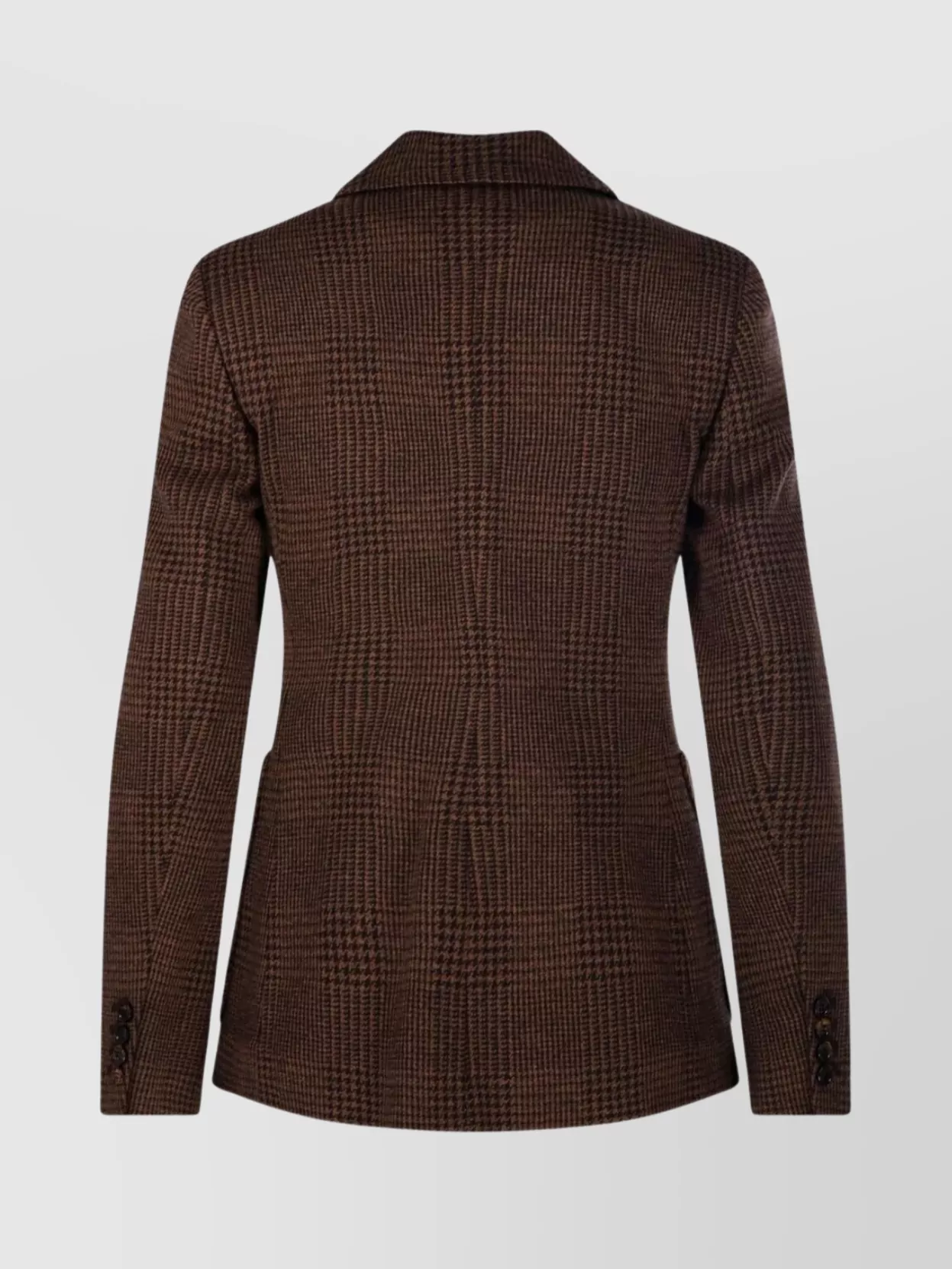 Max Mara Double Breasted Check Pattern Jersey Jacket In Brown