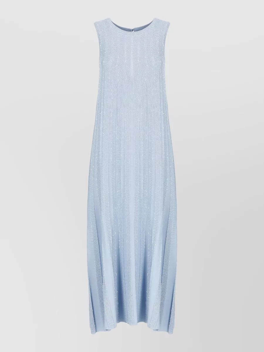 D.exterior Sequinned V-Neck Sleeveless Maxi Dress