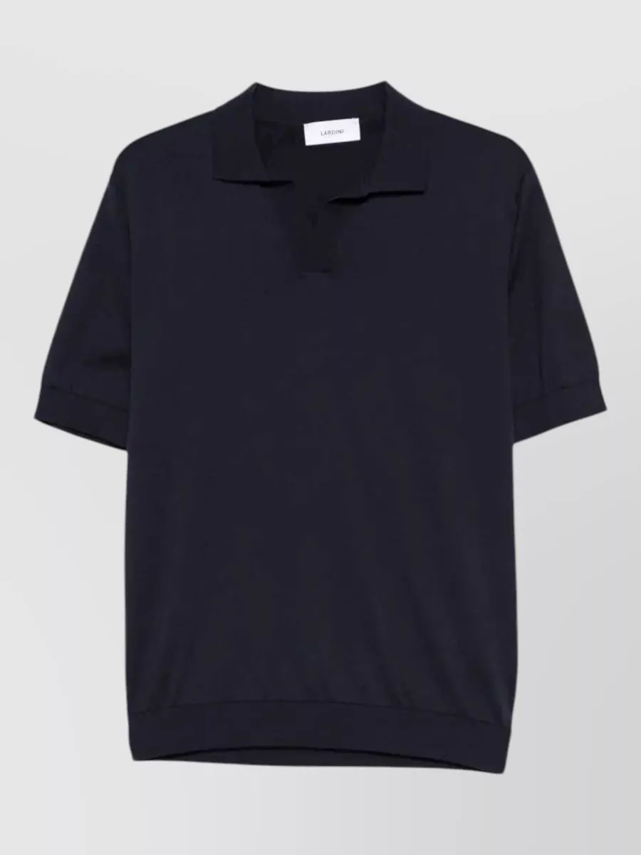 Lardini ribbed knit short-sleeve polo shirt