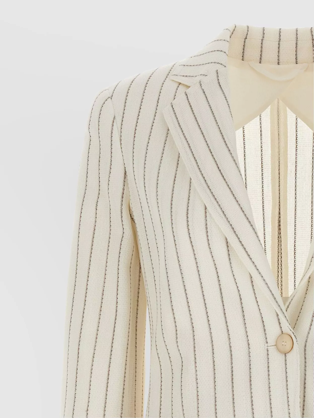 Shop Max Mara Striped Blazer With Front Pockets And Lapels