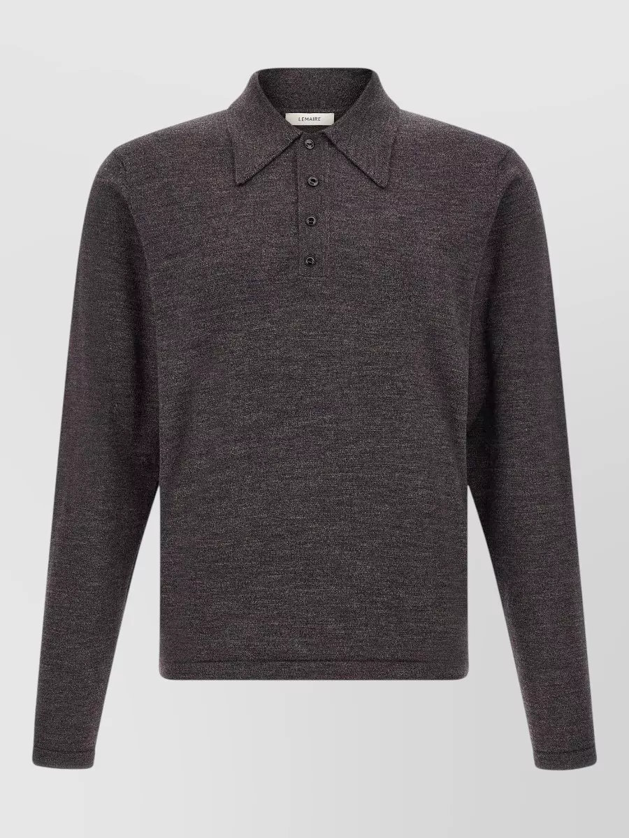 Lemaire wool long-sleeve knitted polo sweater
