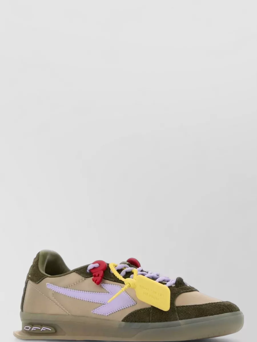 Off-White suede and fabric low-top sneakers