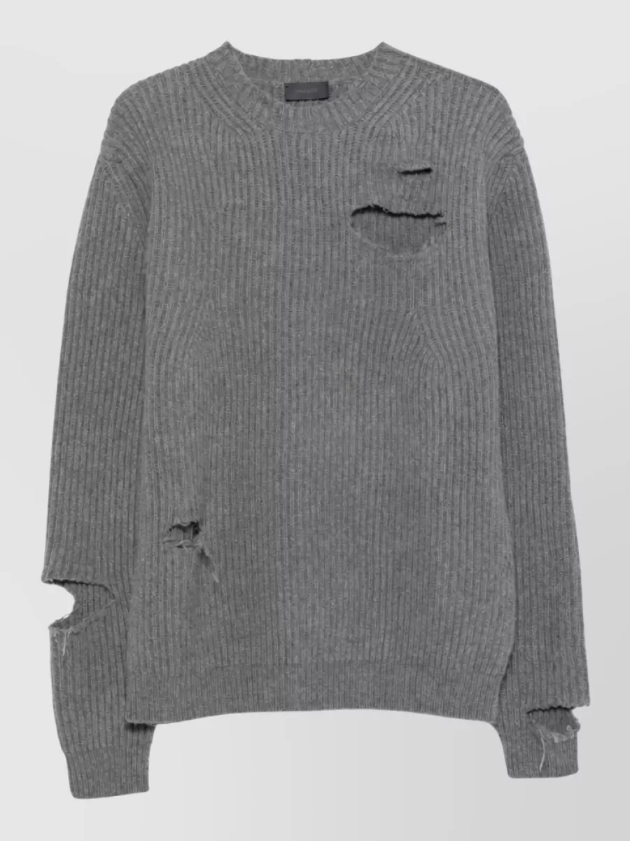 Haikure wool distressed ribbed sweater