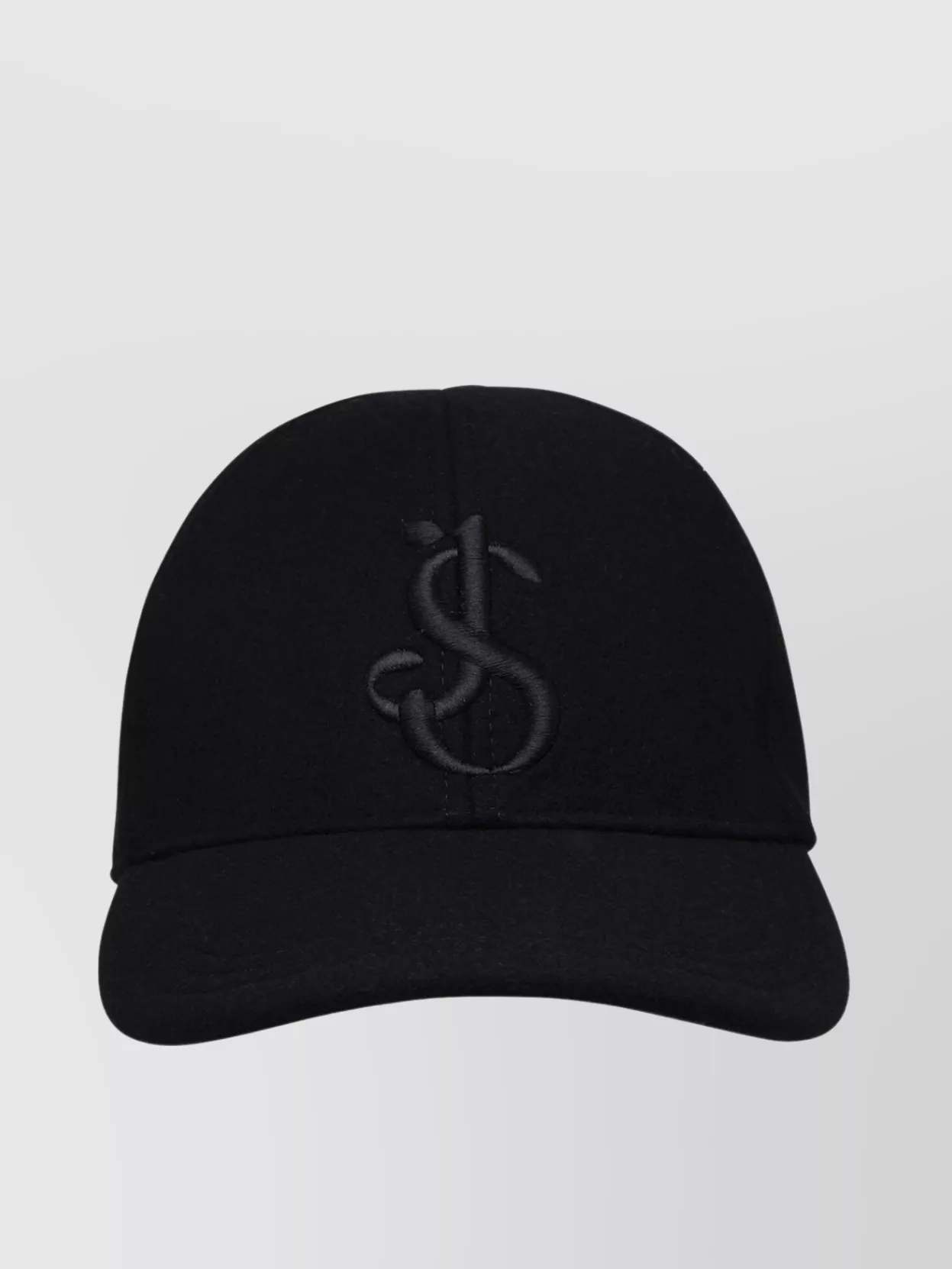 Jil Sander Cashmere Hat With Adjustable Back Strap In Black