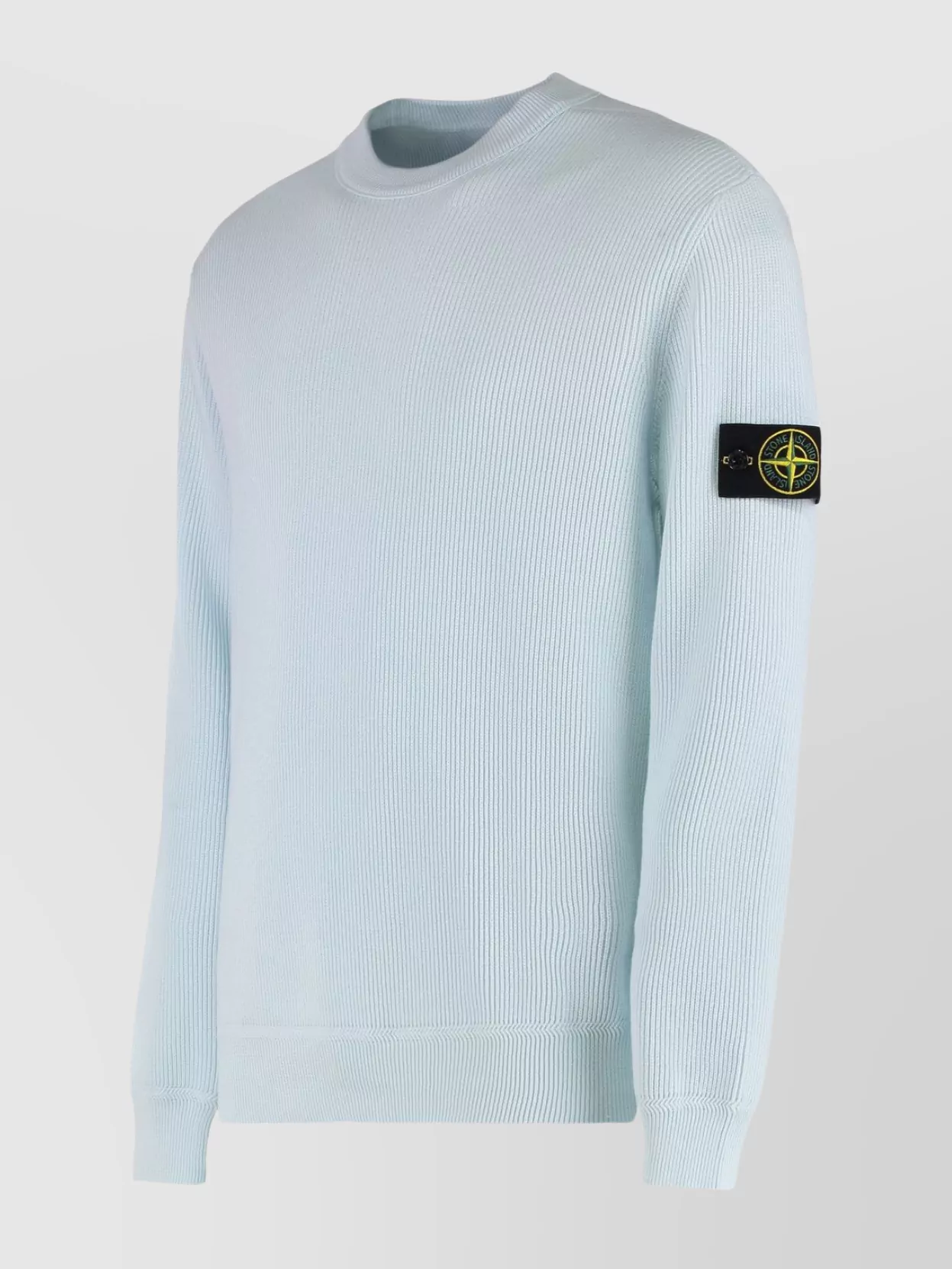 Stone Island Ribbed Crew Neck Cotton Sweater With Long Sleeves
