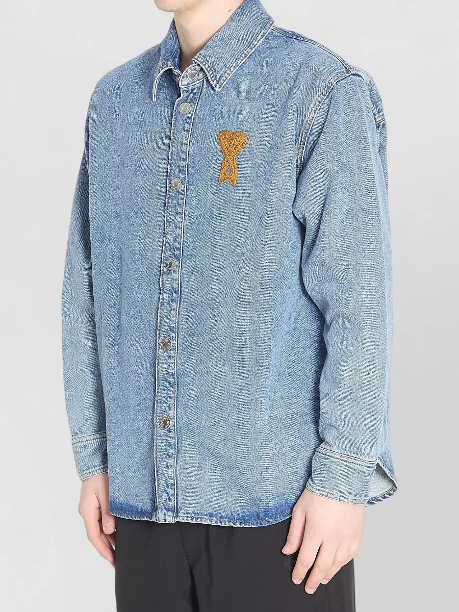 Ami Paris Denim Oversized Shirt Jacket