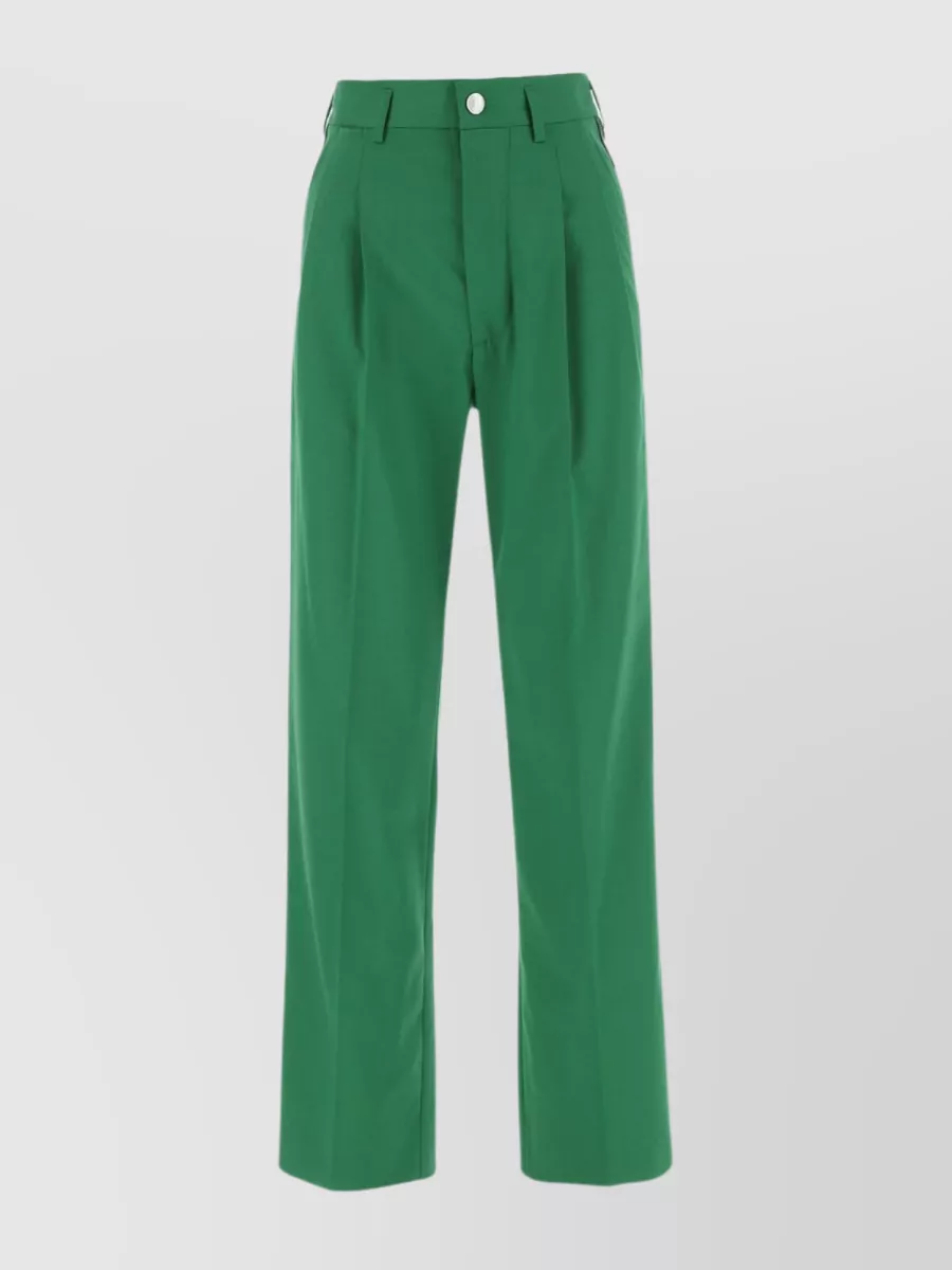 Shop Koché Wide-leg Pant With Side Stripe Detail In Green