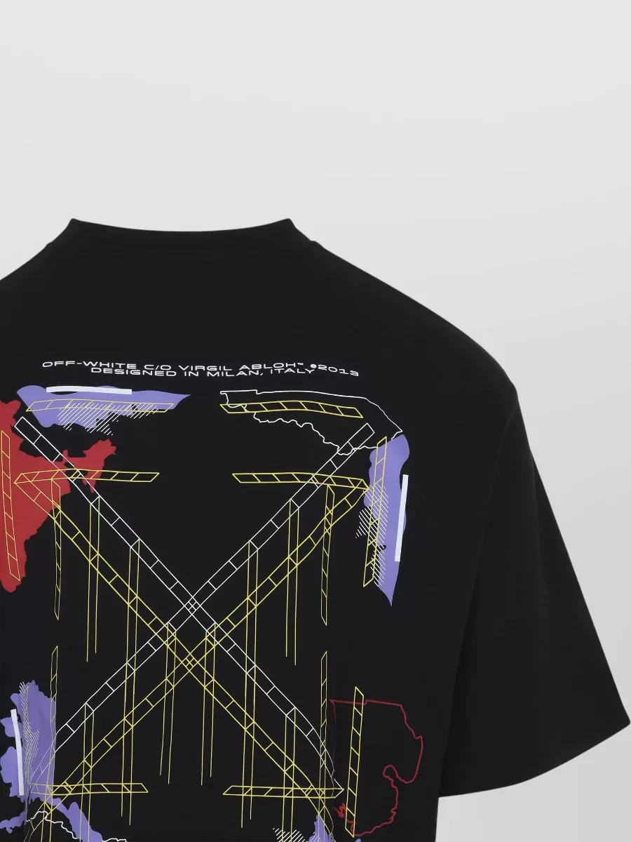 Off-White Cotton Archigeography Arrow Printed Short-Sleeve T-Shirt