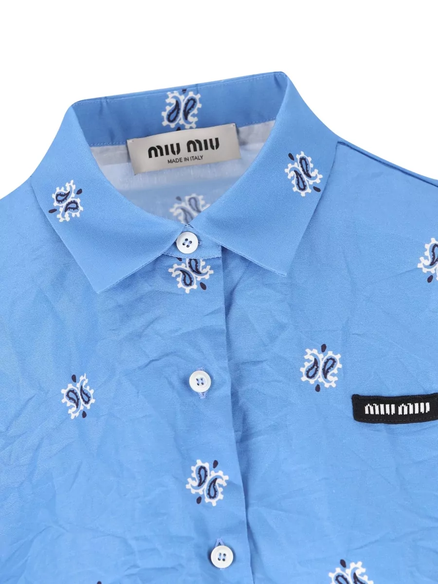 Miu Miu Bandana Print Short Sleeve Shirt