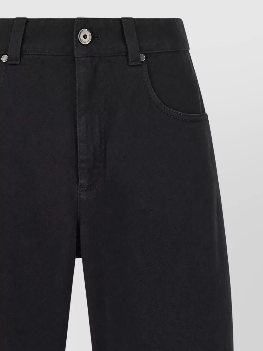 Brunello Cucinelli Denim High-Rise Wide-Leg Jeans