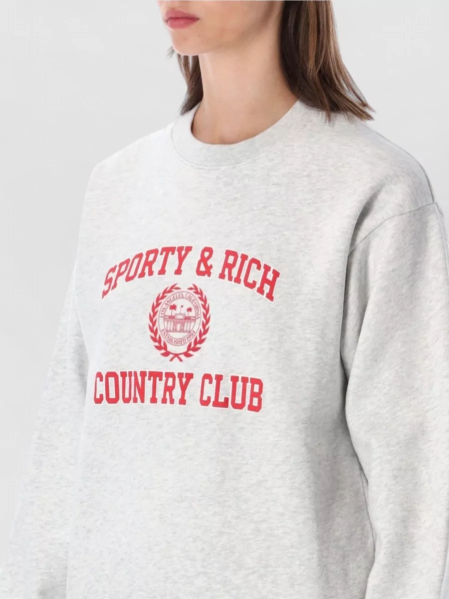 Sporty & Rich Cotton Crew Neck Sweatshirt
