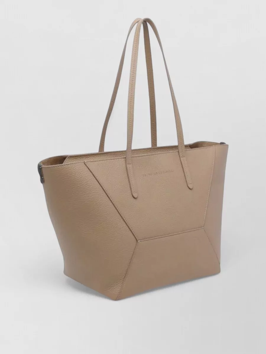 Brunello Cucinelli Large Deer Leather Shoulder Bag