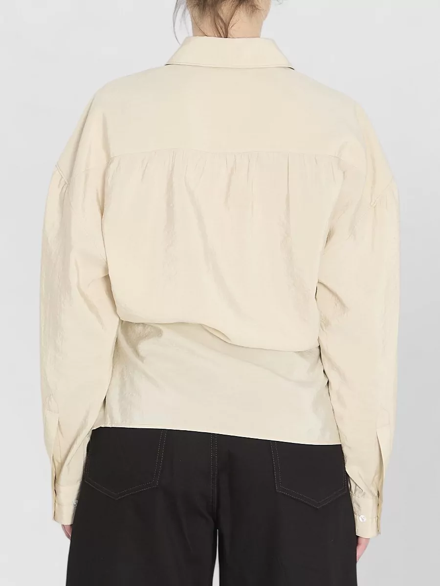 Lemaire Straight Collar Twisted Wrap Silk Shirt