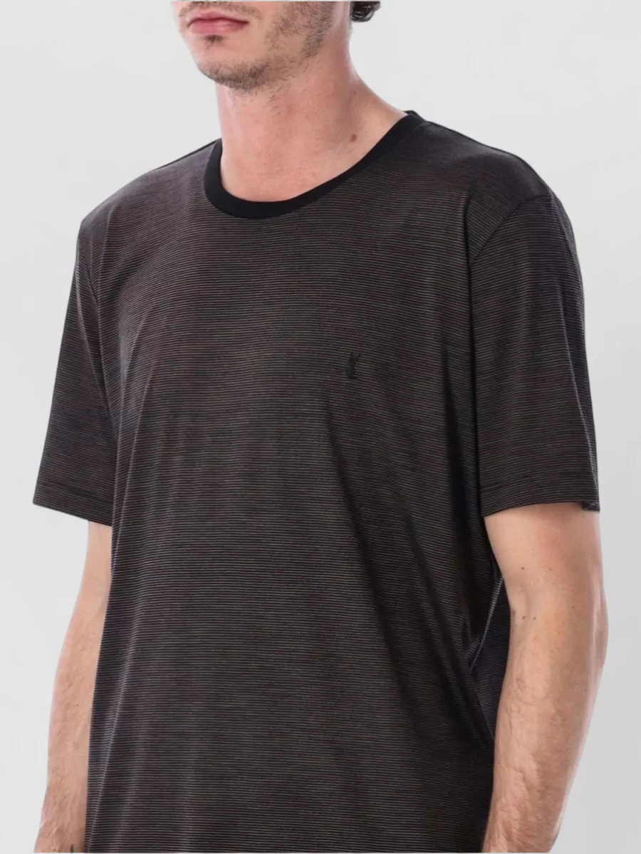 Saint Laurent Striped Wool Crewneck Short-Sleeve T-Shirt