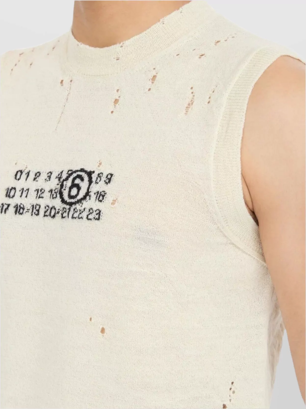 Mm6 Maison Margiela Distressed Sleeveless Knitwear Raw Hem