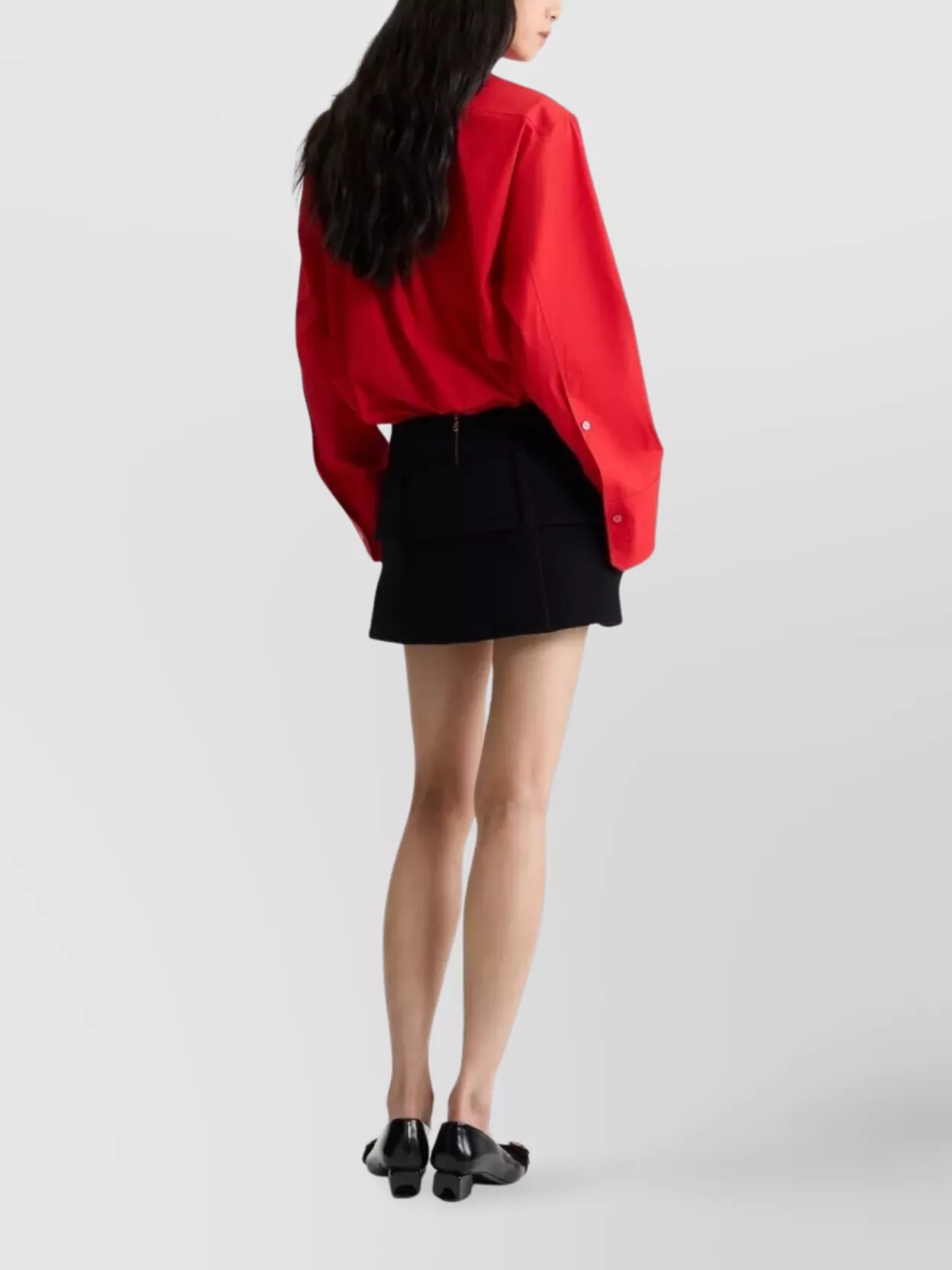 Patou Mini Skirt With Wide Belt And Side Pocket In Black