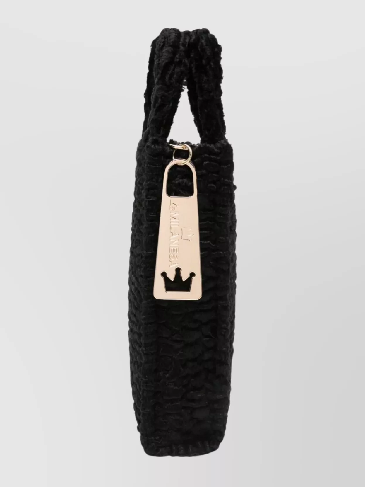 La Milanesa Textured Faux-Fur Crossbody Shoulder Bag