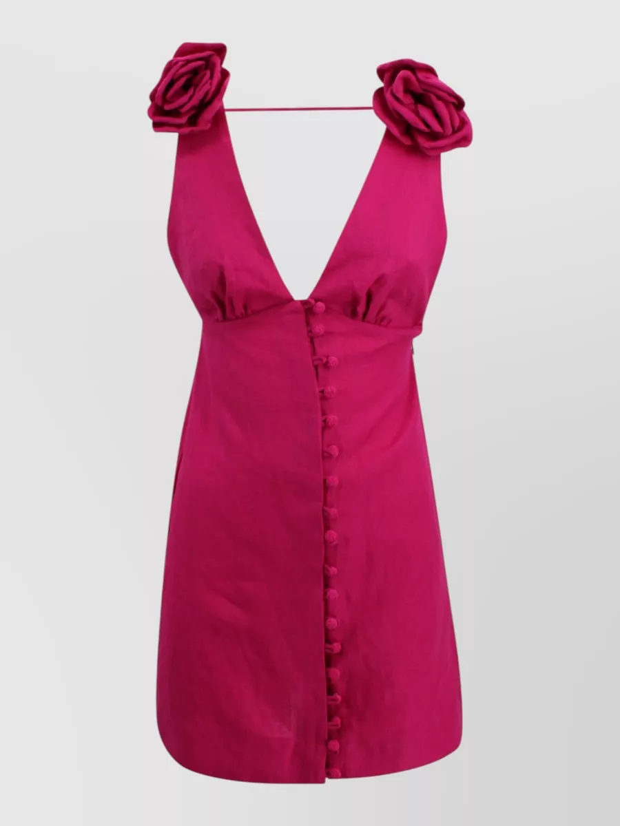 Farm Rio cotton sleeveless v-neck mini dress