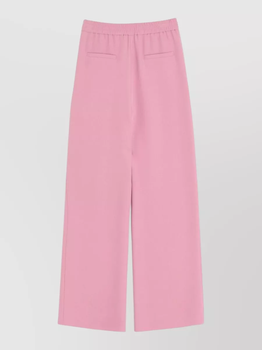 Valentino Silk Tailored Trousers Featuring Back Pockets In Pink