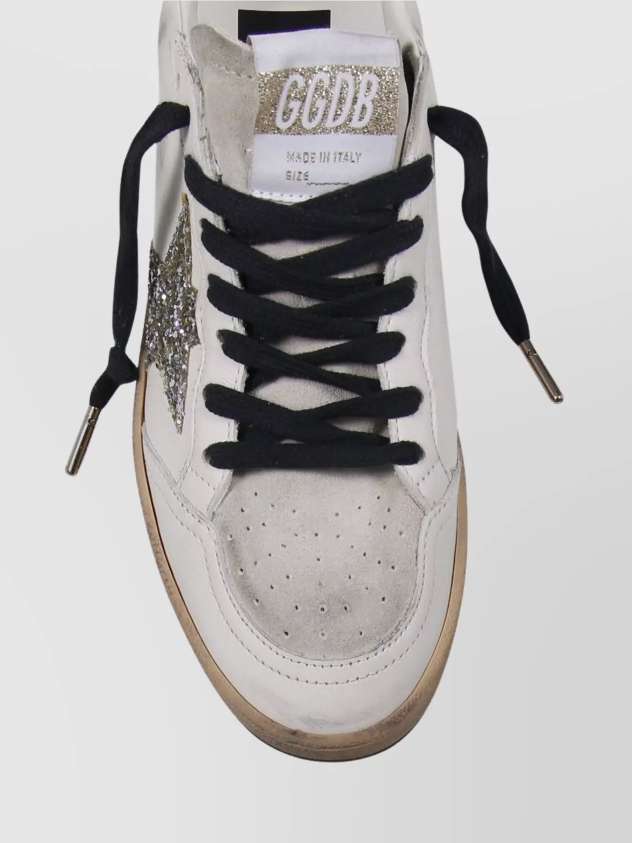 Golden Goose Leather Upper Suede Tongue Glitter Star Spur