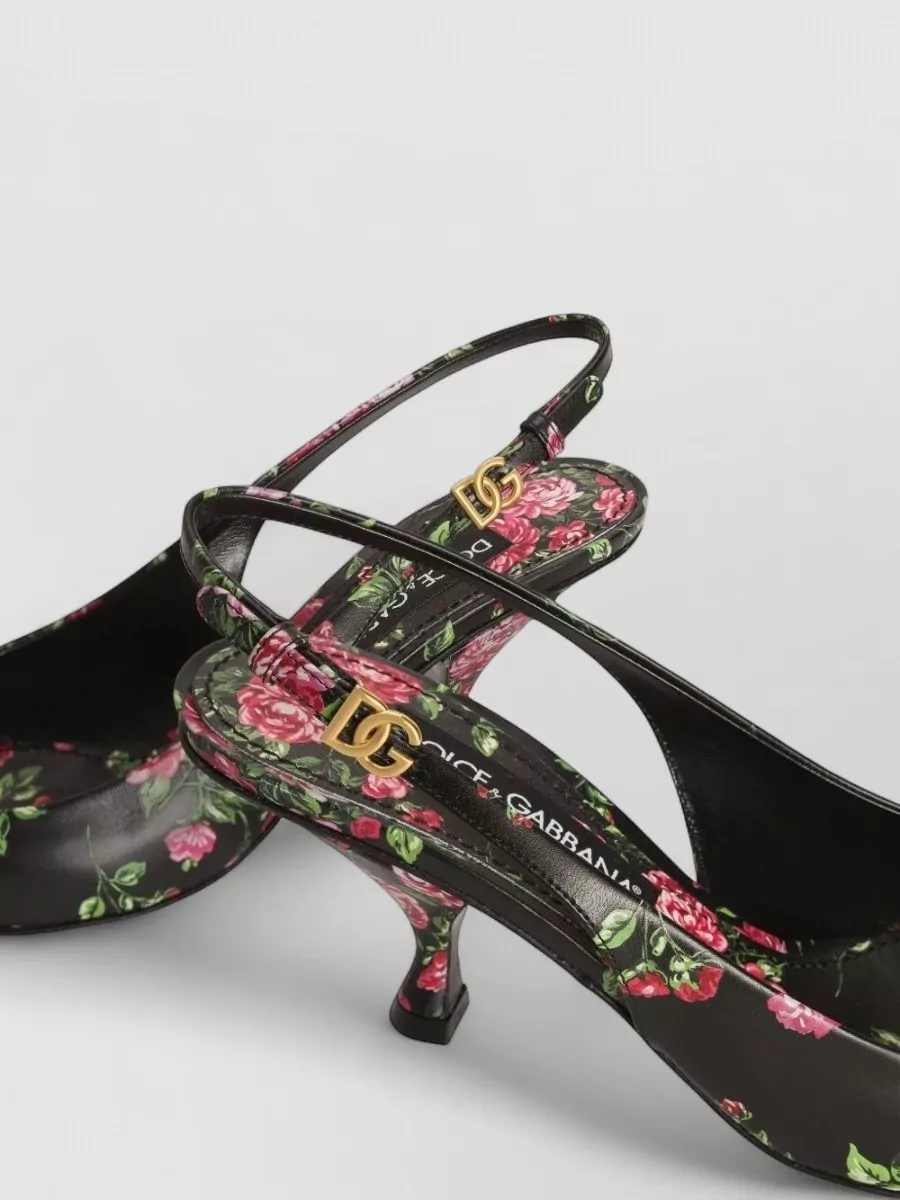 Dolce&Gabbana Lollo Slingback Pumps Floral Kitten Heel
