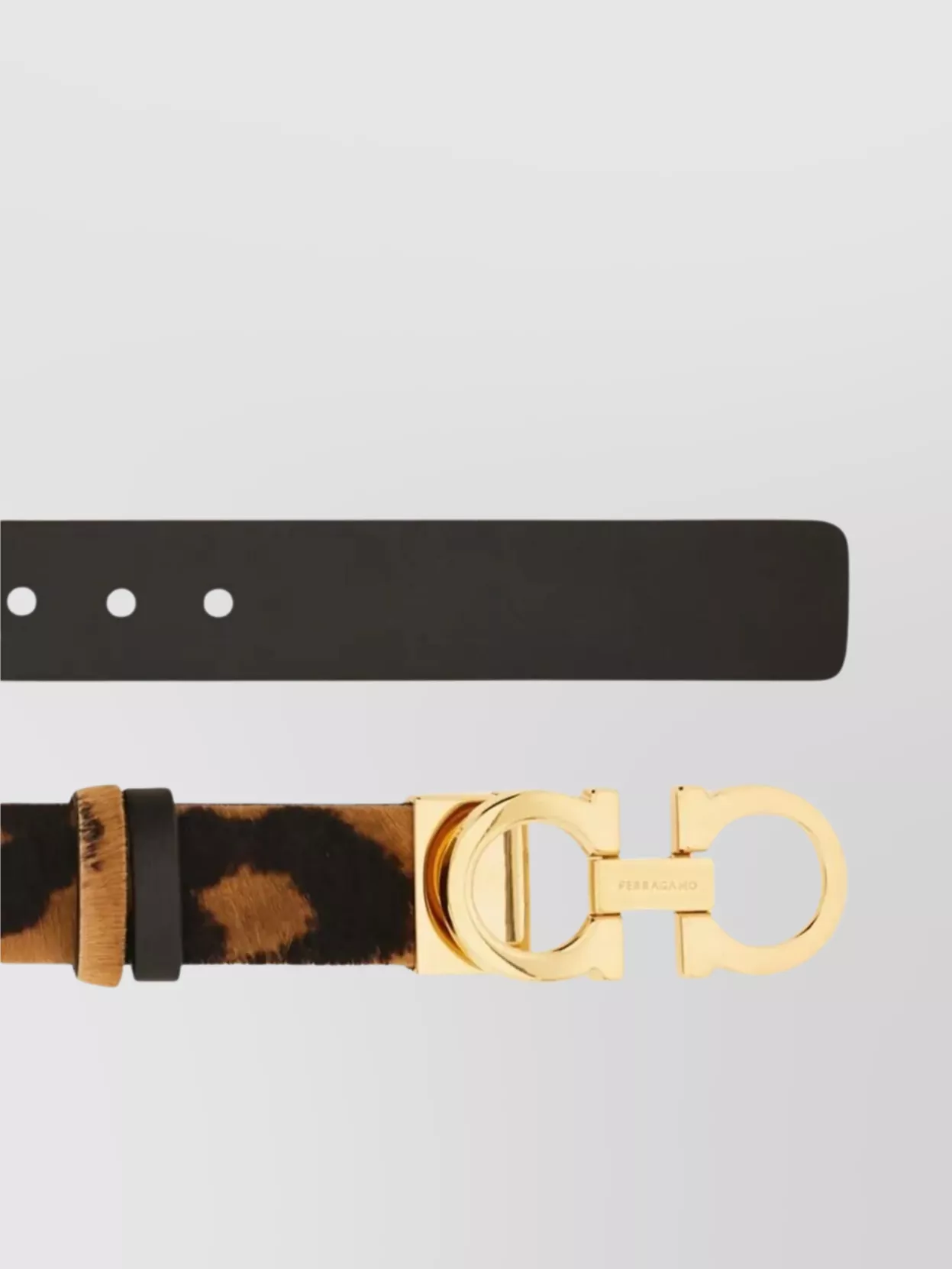 Ferragamo Pony Hair Animal-print Gancini Belt