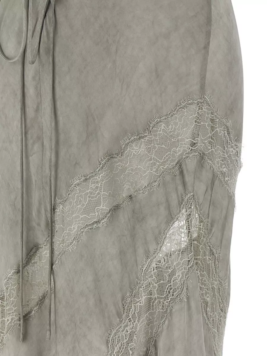 The Andamane Rosetta Dress Asymmetric Hem Lace V Neckline