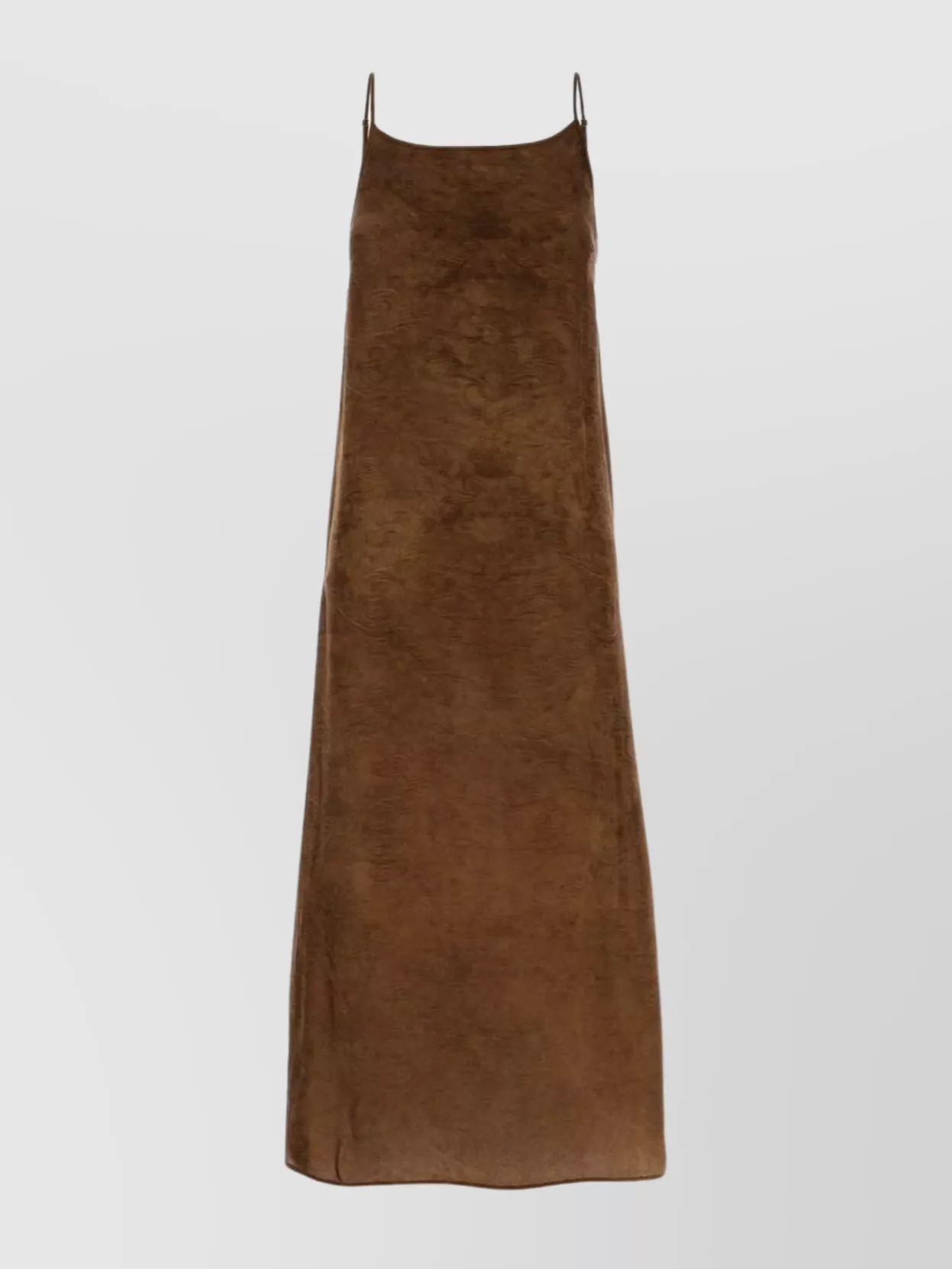 Uma Wang Anaya Dress With Sheer Panel And Straps In Brown