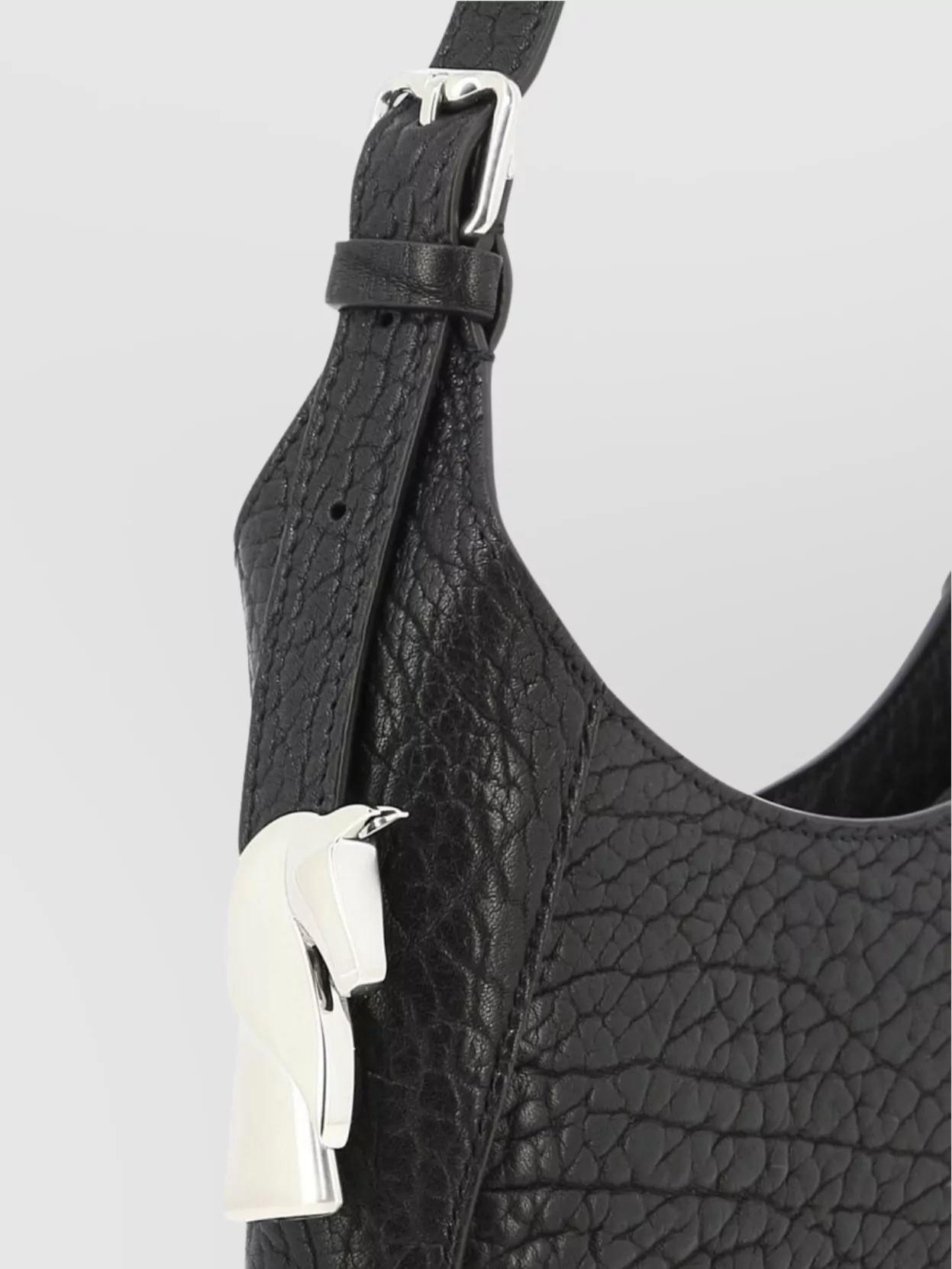 Burberry Leather Textured Shoulder Bags With Adjustable Strap