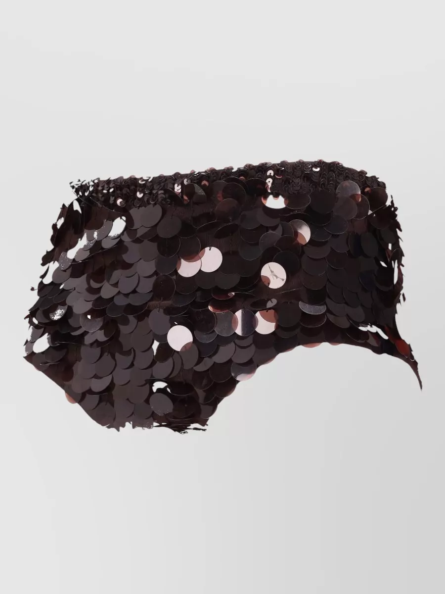 Parosh Sequined Shorts Featuring Elastic Waistband