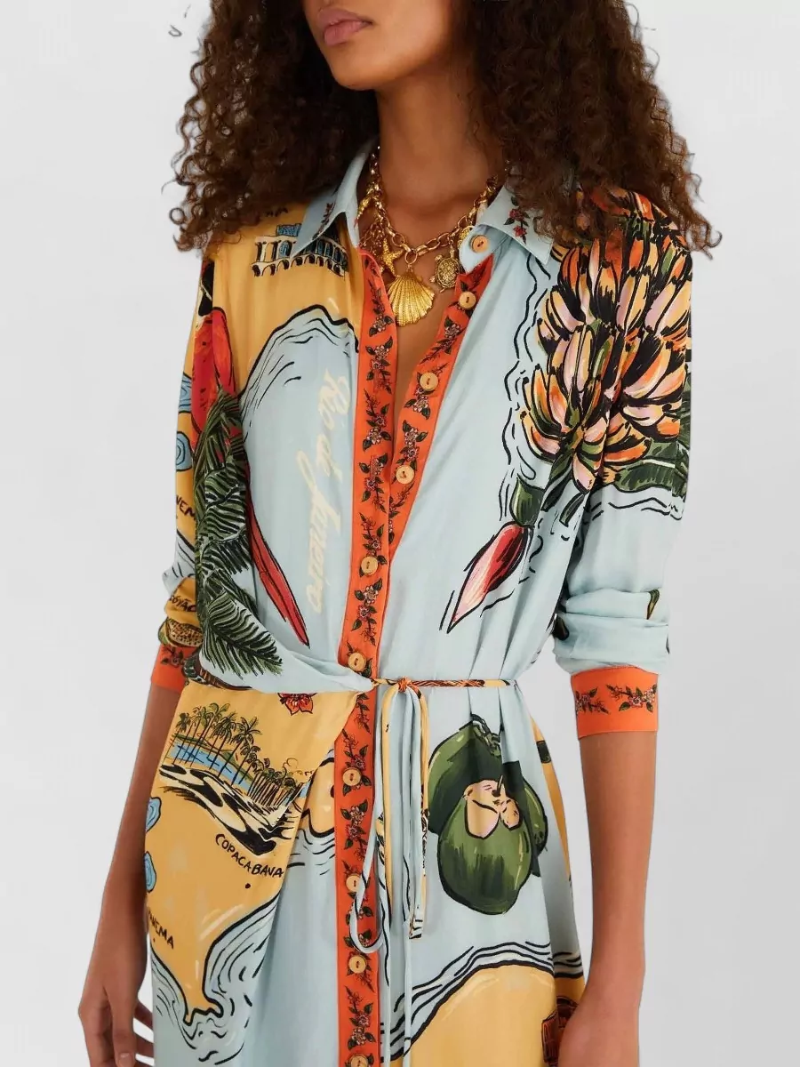 Farm Rio Printed Long Beach Dress