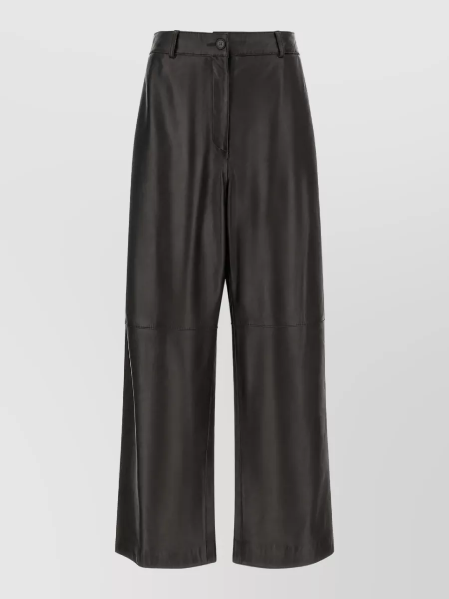 P.a.r.o.s.h. lamb leather high-rise wide-leg trousers