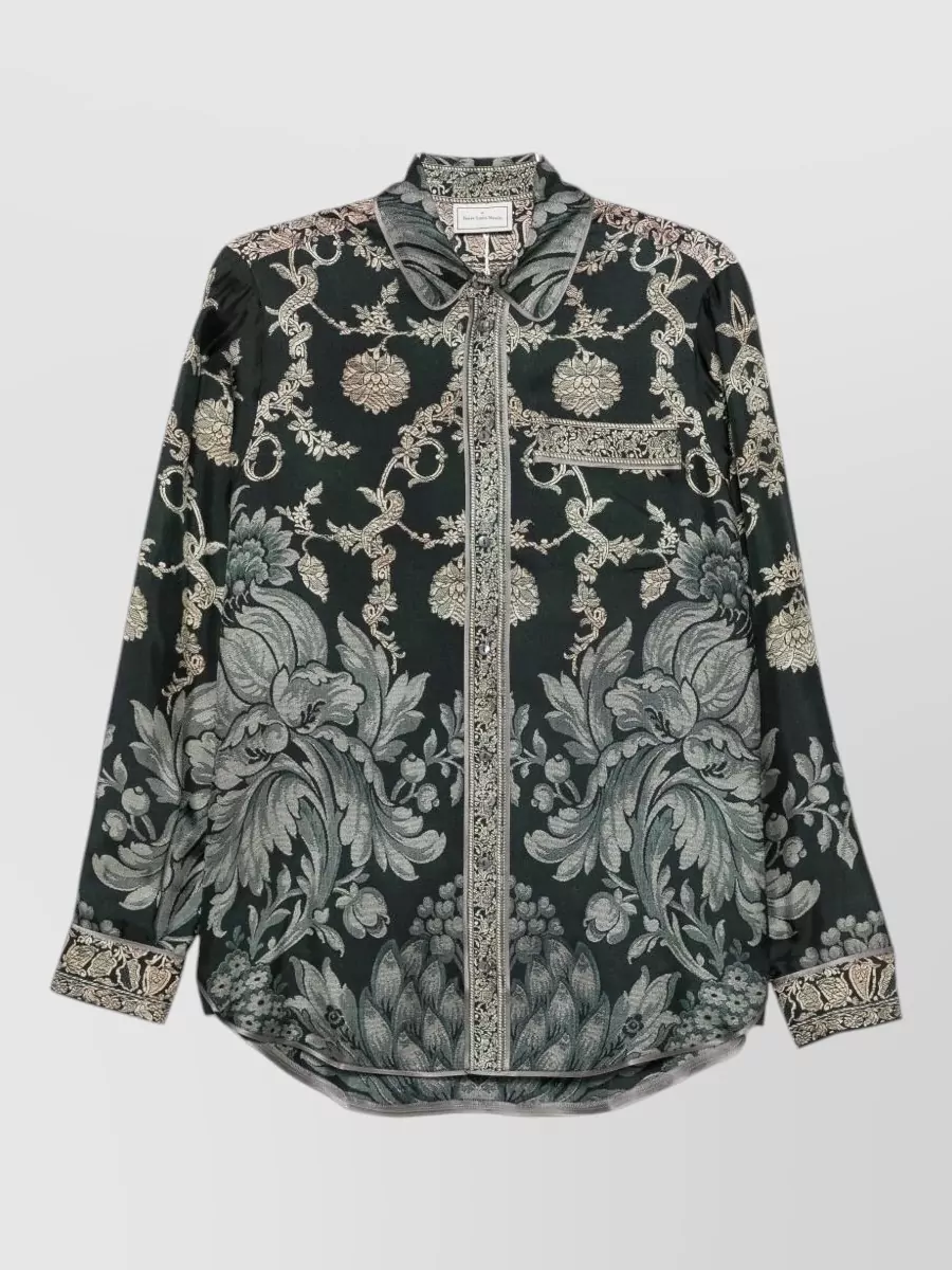 Pierre louise mascia floral-print silk shirt