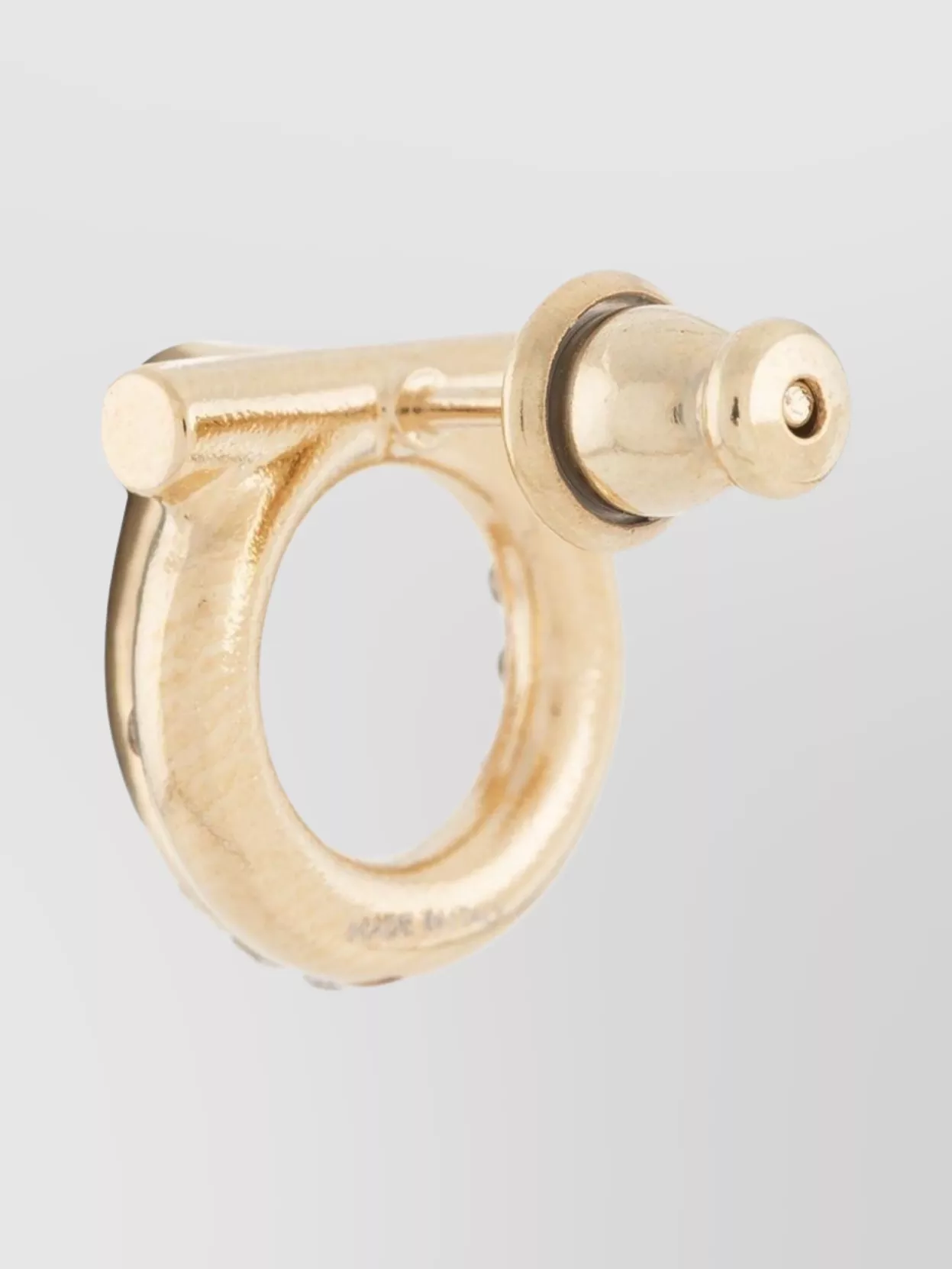 Ferragamo Link Stud Earrings Crystal Embellishments