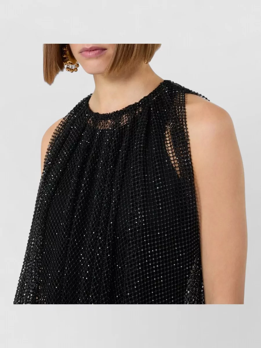 Sportmax Maxi Dress Bubble Waist Straight Skirt Overlay