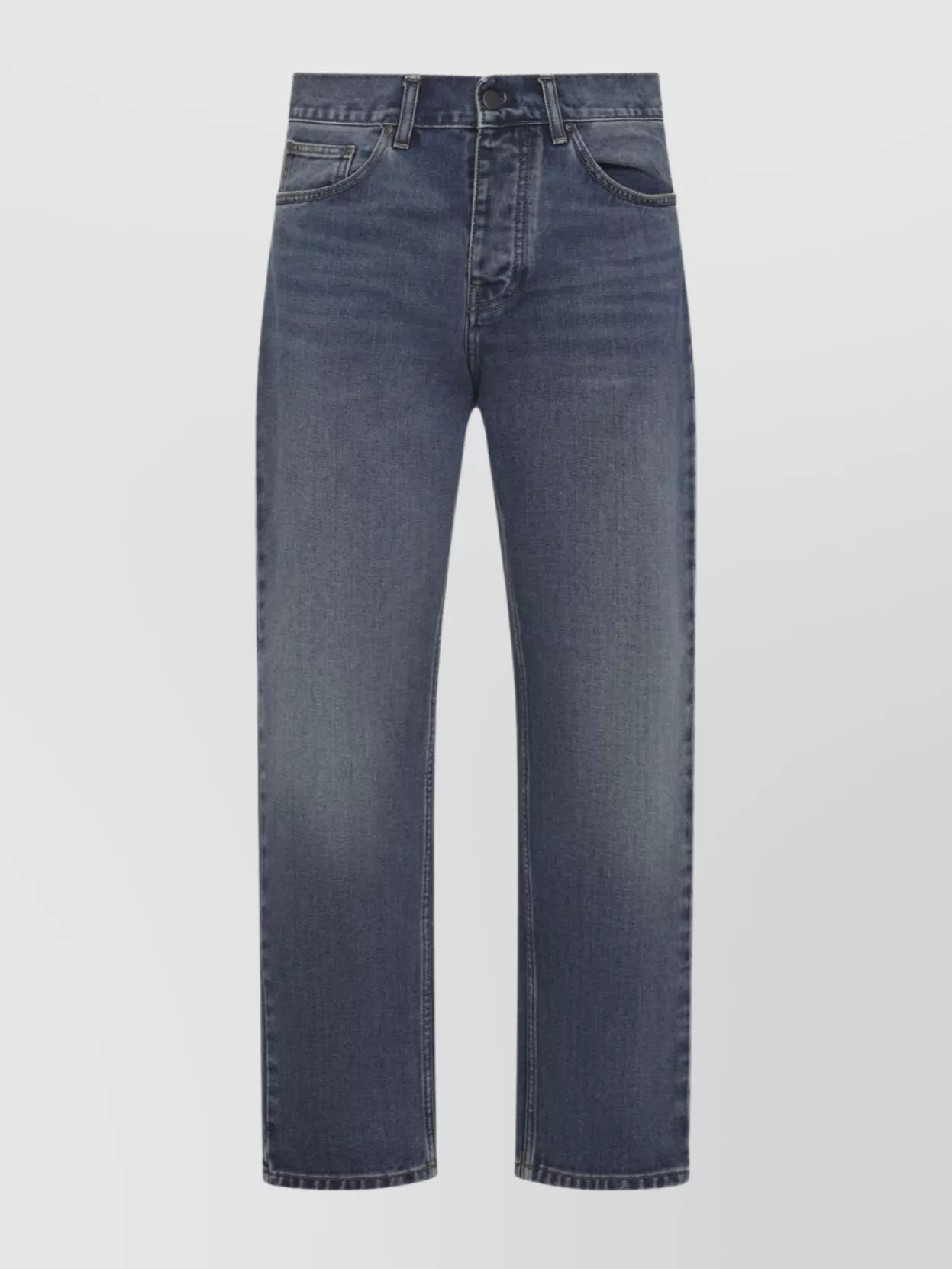 Carhartt Wip Mid-rise Organic Cotton Trousers In Blue