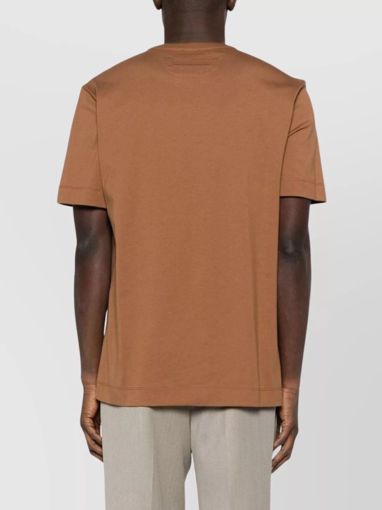 Zegna Folded Hem Logo Short Sleeve T-Shirt