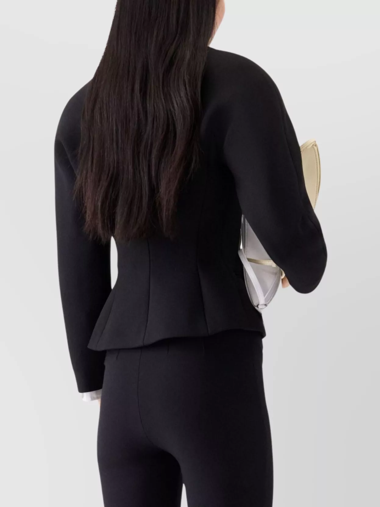Jacquemus Tailored Blazer Peplum Structured Shoulders In Black