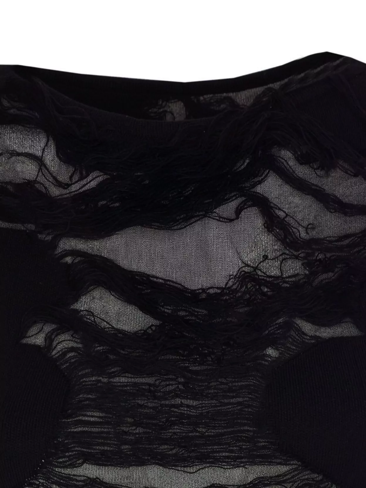 Shop Mm6 Maison Margiela Crewneck Distressed Sheer Sleeveless Top