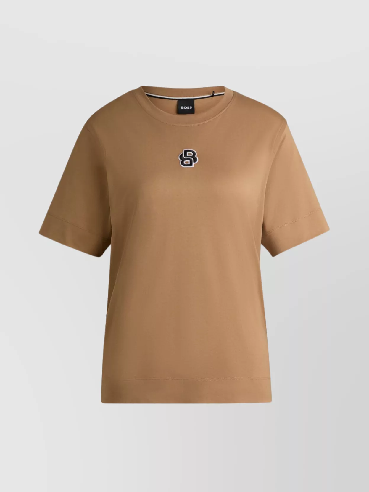 Hugo Boss Crew Neck T-shirt Shirt With Short Sleeves In Brown