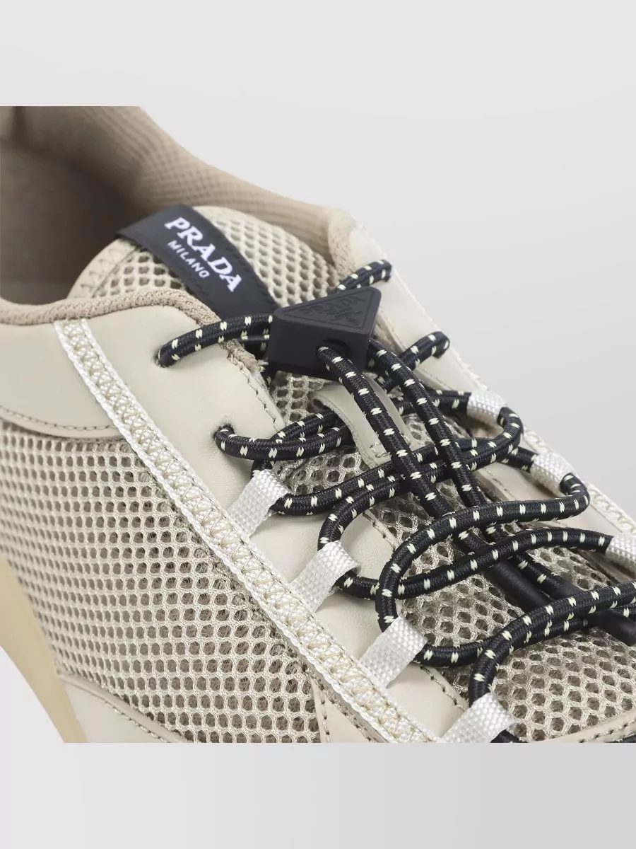 Prada Leather And Mesh Low-Top Sneakers