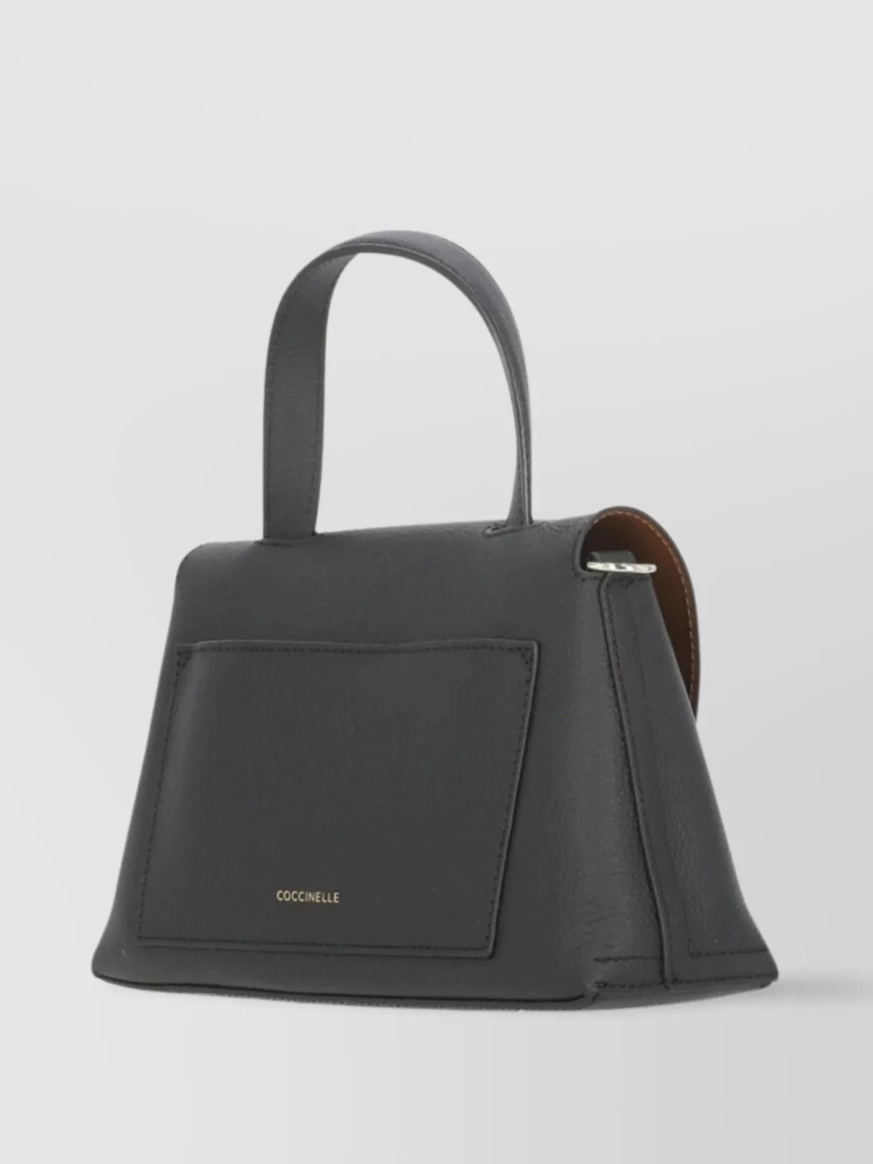 Coccinelle Pebbled Leather Shoulder Bag With Gold Hardware