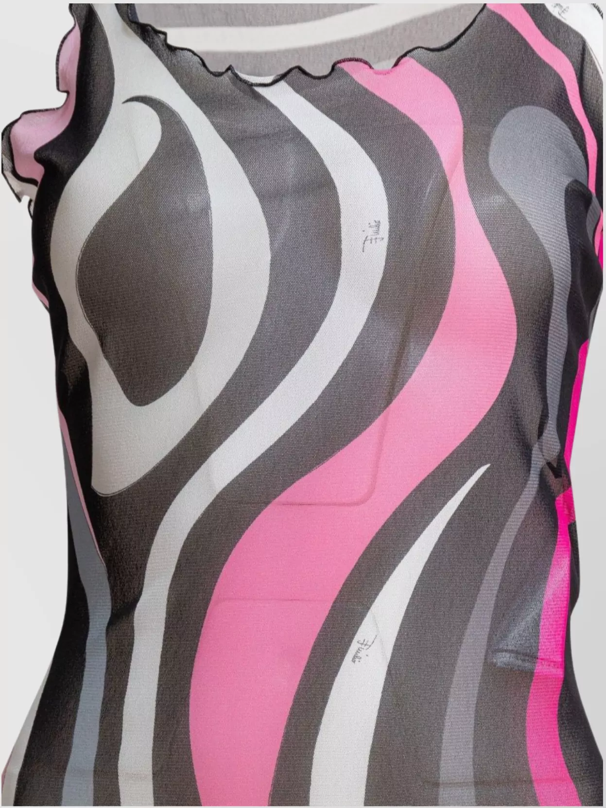 Emilio Pucci Abstract Pattern Sheer Overlay Floor-length Dress