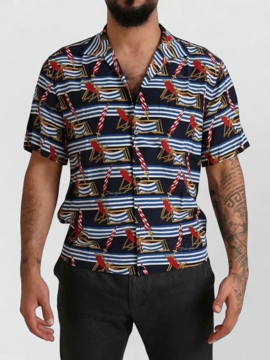 Dolce&Gabbana Silk short-sleeve printed shirt